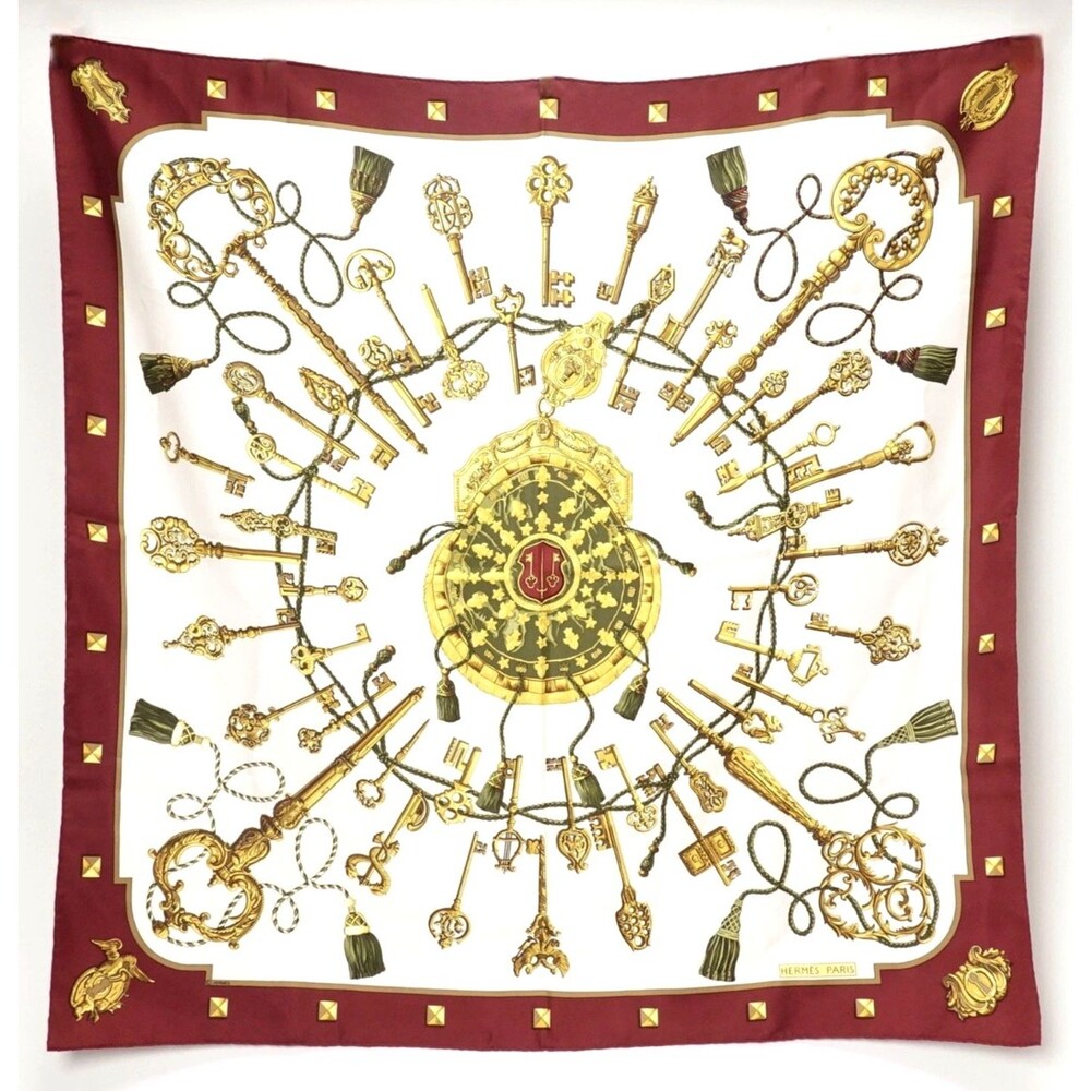 Vintage Hermès Carré 90 “Les Clés” Silk Scarf Made in France Hermes Les Cles - Picture 2 of 16